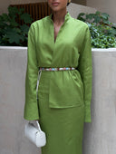 Verde Shirt with Beaded belt