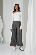 Pleated Wide-Leg Pants